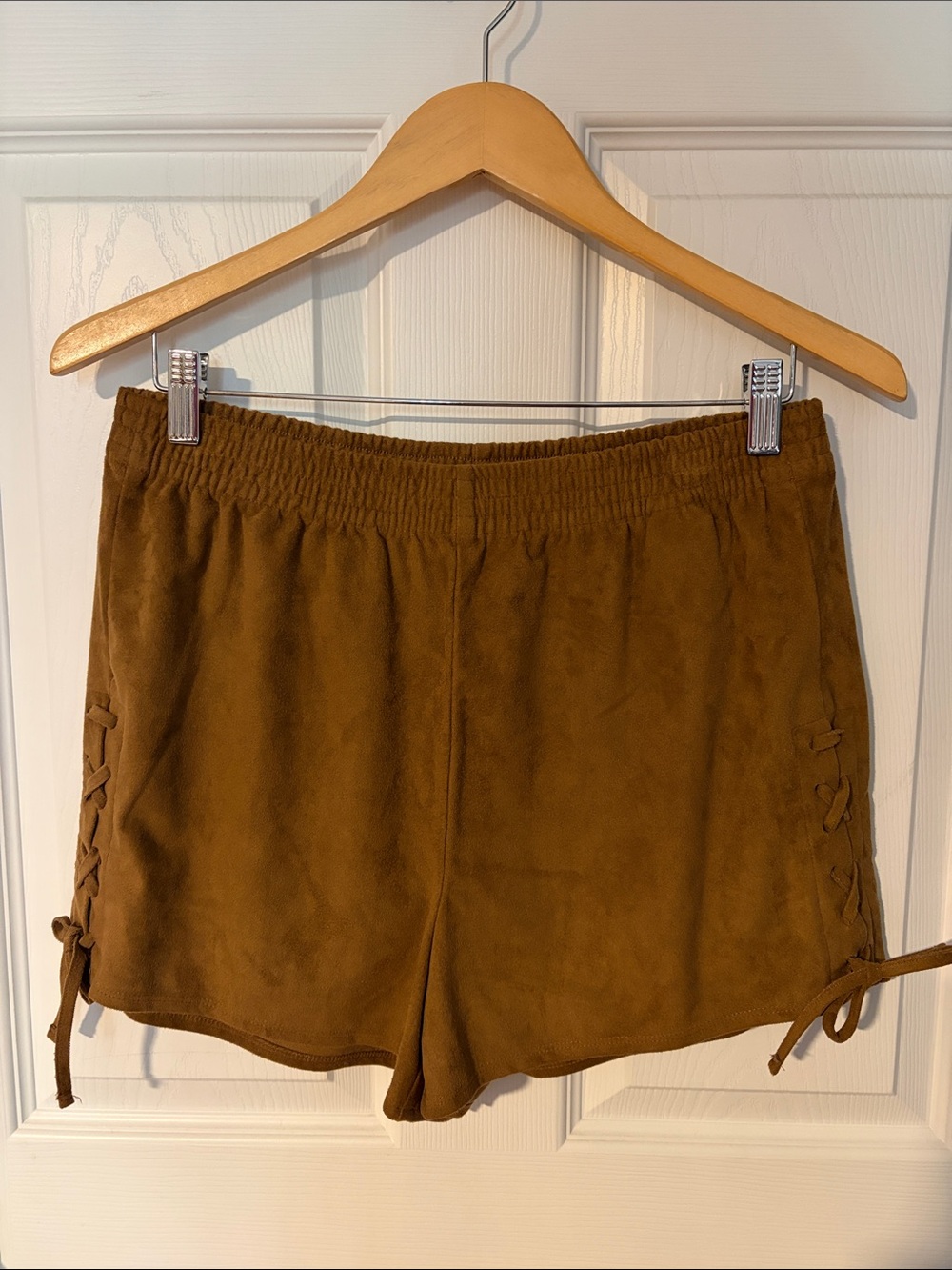 Abercrombie & Fitch Brown Suede-Look High Waist Shorts